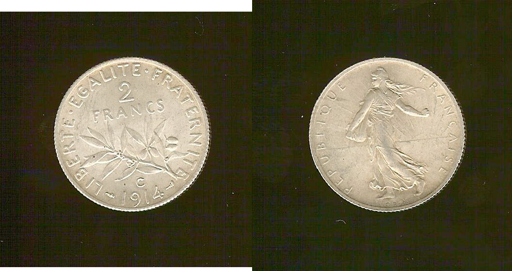 2 francs Semeuse 1914C vUnc